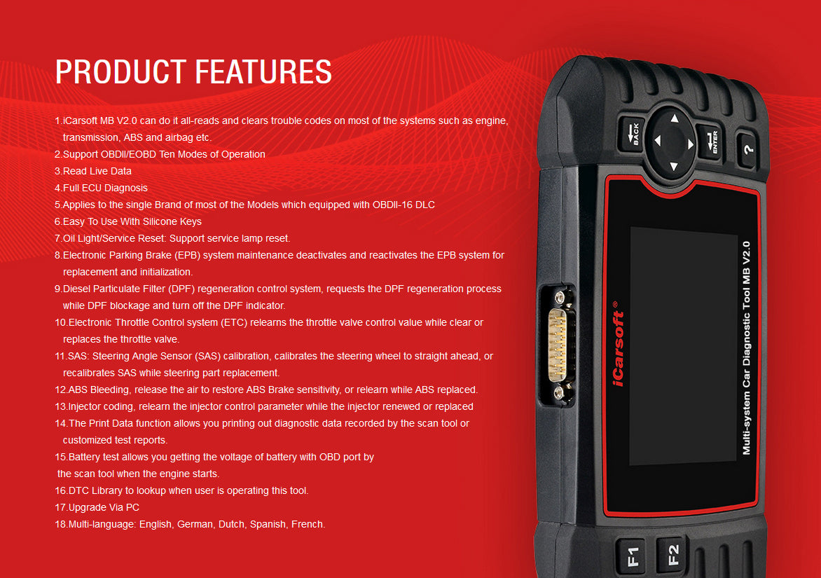 iCarsoft MB v2.0 Mercedes Benz/Sprinter Scan Tool – iCarsoft New Zealand