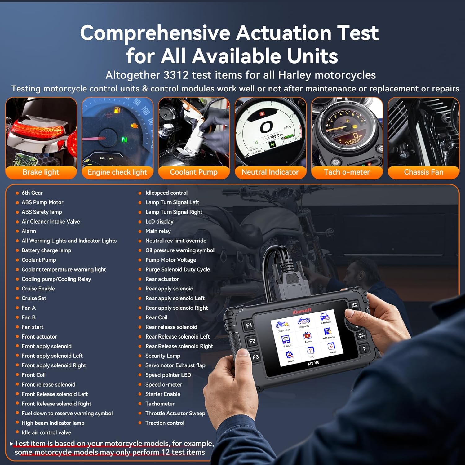 iCarsoft MT V6 Harley Davidson Motorcycle Scan Tool